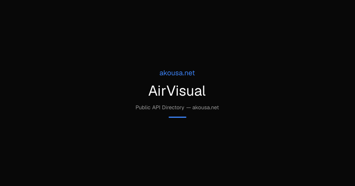 AirVisual API — Documentation & Guide | Akousa