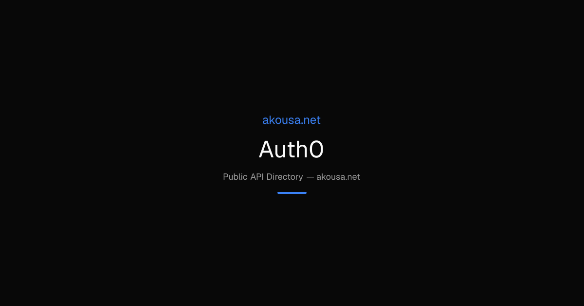 Auth0 API — Documentation & Guide | Akousa