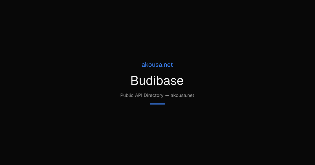 Budibase API — Documentation & Guide | Akousa