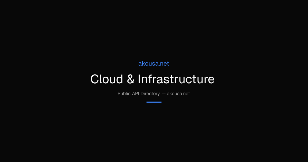 Best Cloud & Infrastructure APIs — Free API Directory (2026) | Akousa