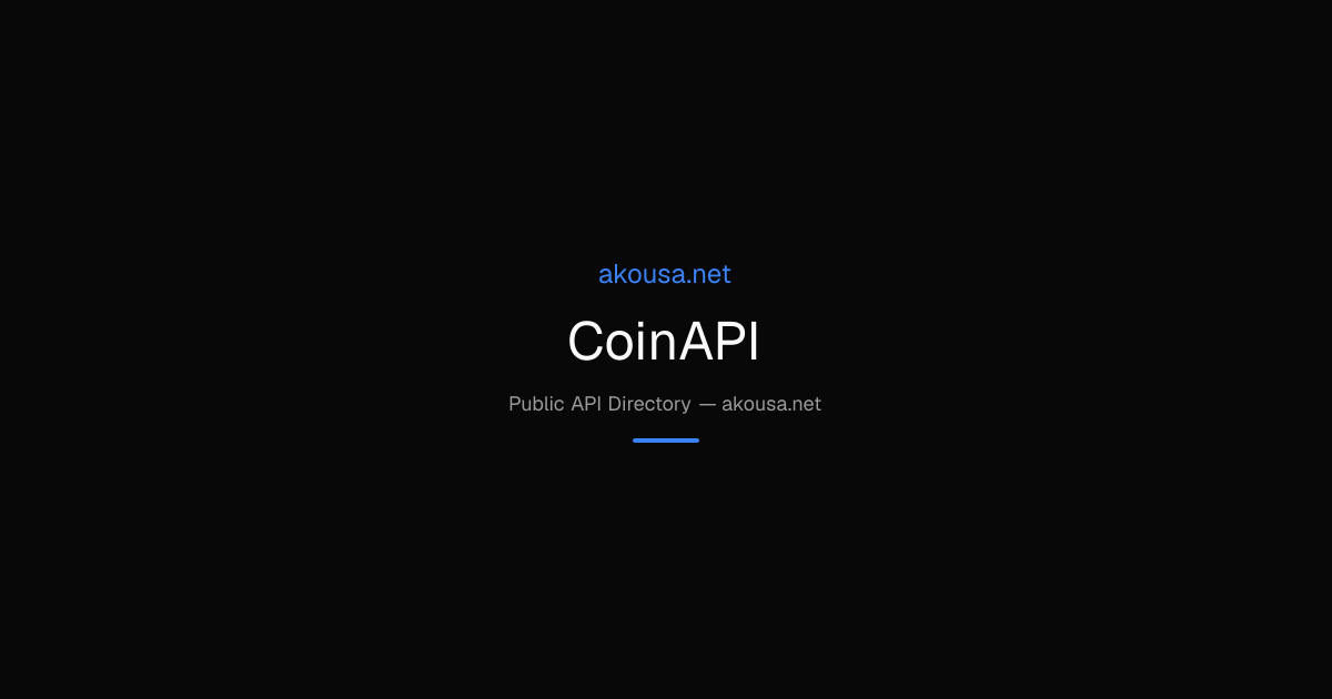 CoinAPI API — Documentation & Guide | Akousa