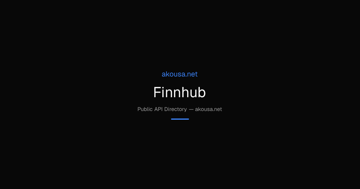 Finnhub API — Documentation & Guide | Akousa