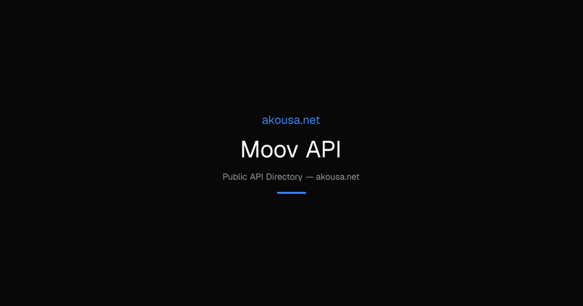 Moov API API — Documentation & Guide | Akousa