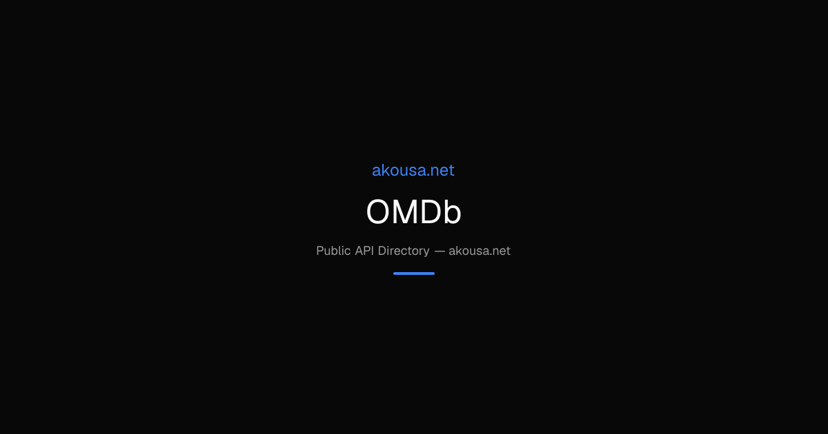 OMDb API — Documentation & Guide | Akousa