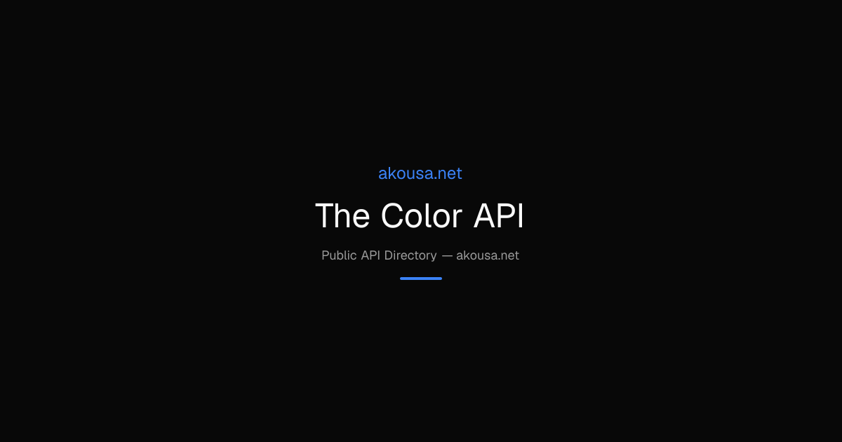 The Color API API — Documentation & Guide | Akousa