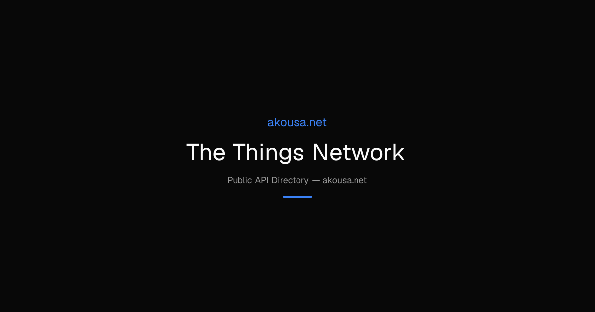 The Things Network API — Documentation & Guide | Akousa