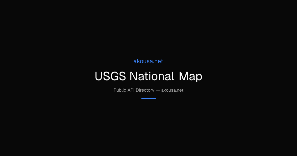 USGS National Map API — Documentation & Guide | Akousa