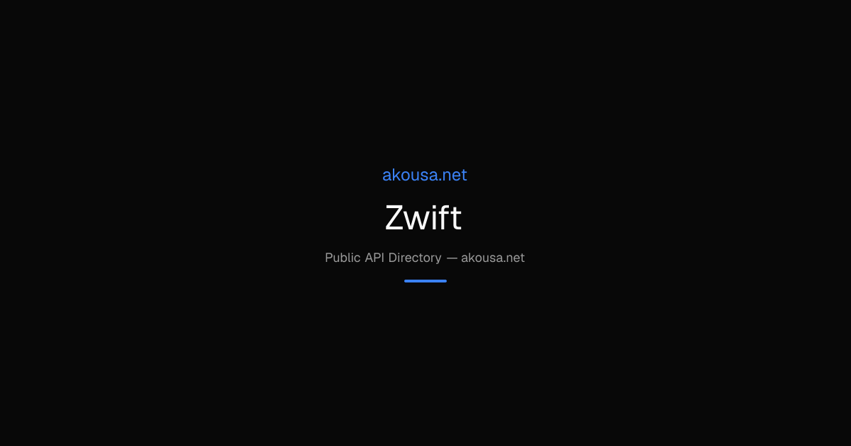 Zwift API — Documentation & Guide | Akousa