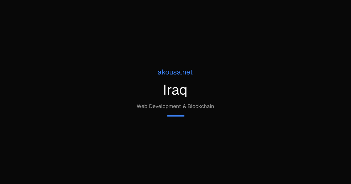 Iraq 🇮🇶 — Country Profile & Statistics | akousa.net | Akousa