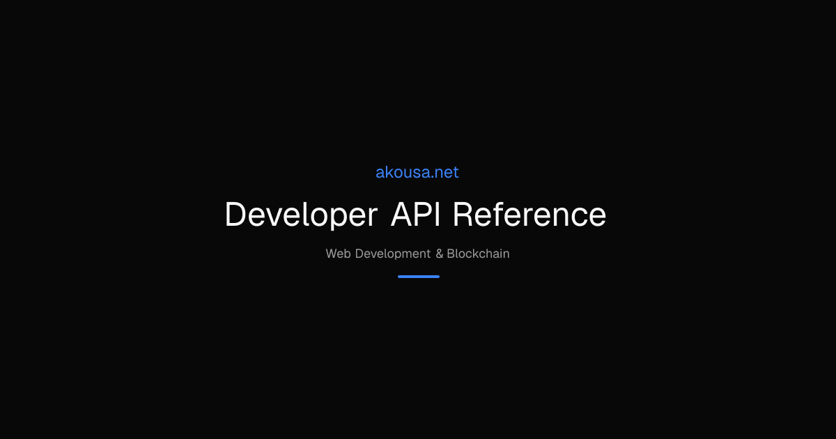 Developer API Reference | Akousa