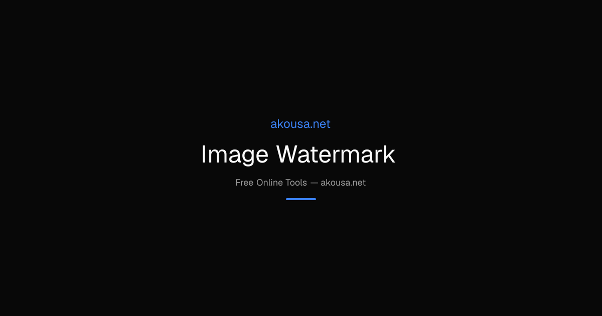 Image Watermark — Free Online Tool | Akousa