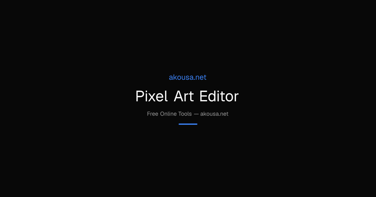 Pixel Art Editor — Free Online Tool | Akousa