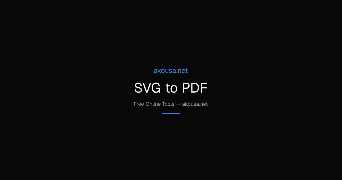 SVG to PDF — Free Online Tool | Akousa
