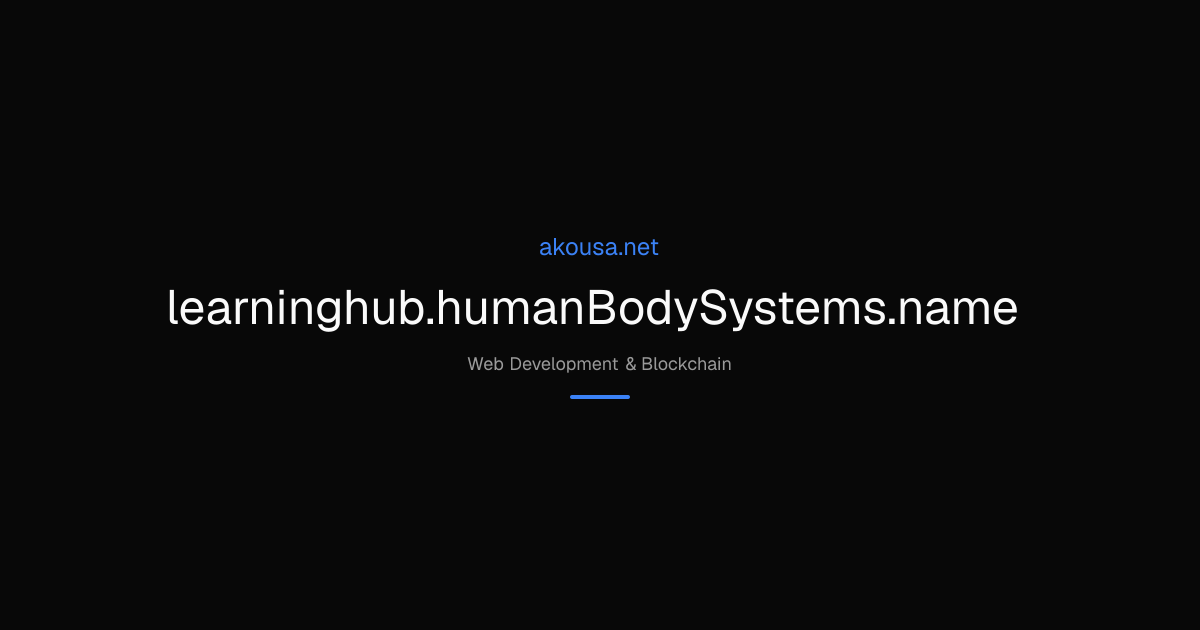 Learn learninghub.humanBodySystems.name — Free Interactive | Akousa