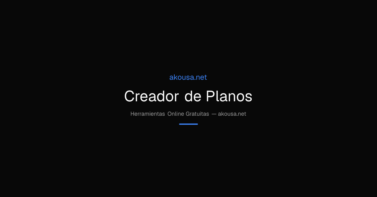 How to Use Creador de Planos - Free Generador Tool Guide | Akousa