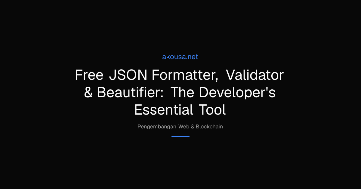 Free JSON Formatter, Validator & Beautifier: The Developer's Essential ...