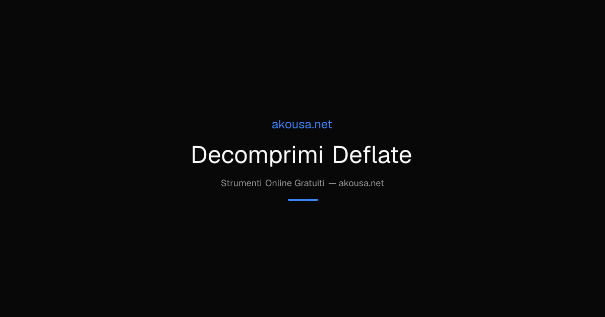 How to Use Decomprimi Deflate - Complete Guide | Akousa | Akousa