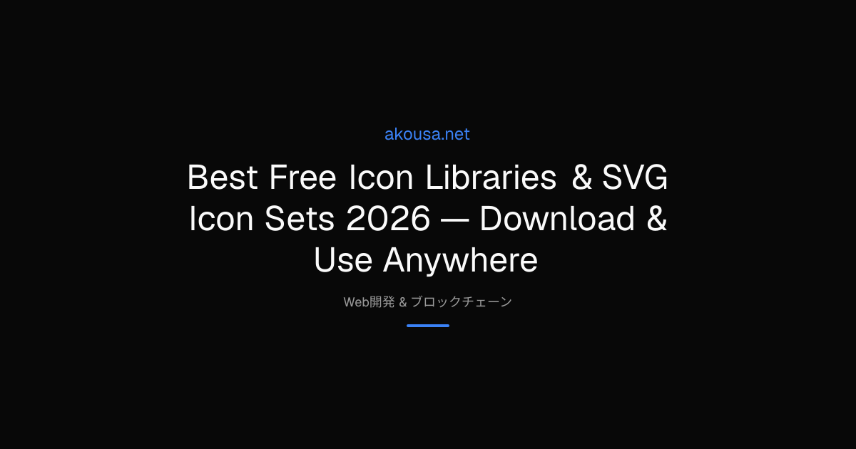 Best Free Icon Libraries & SVG Icon Sets 2026 — Download & Use Anywhere ...