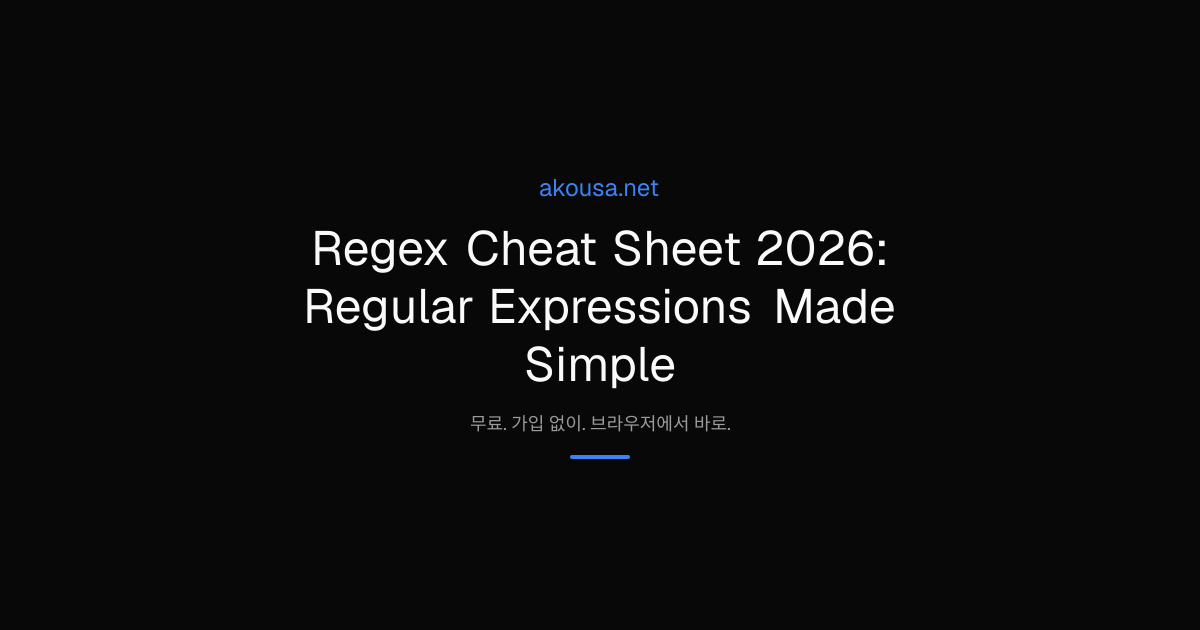 Regex Cheat Sheet 2026: Regular Expressions Made Simple | Akousa