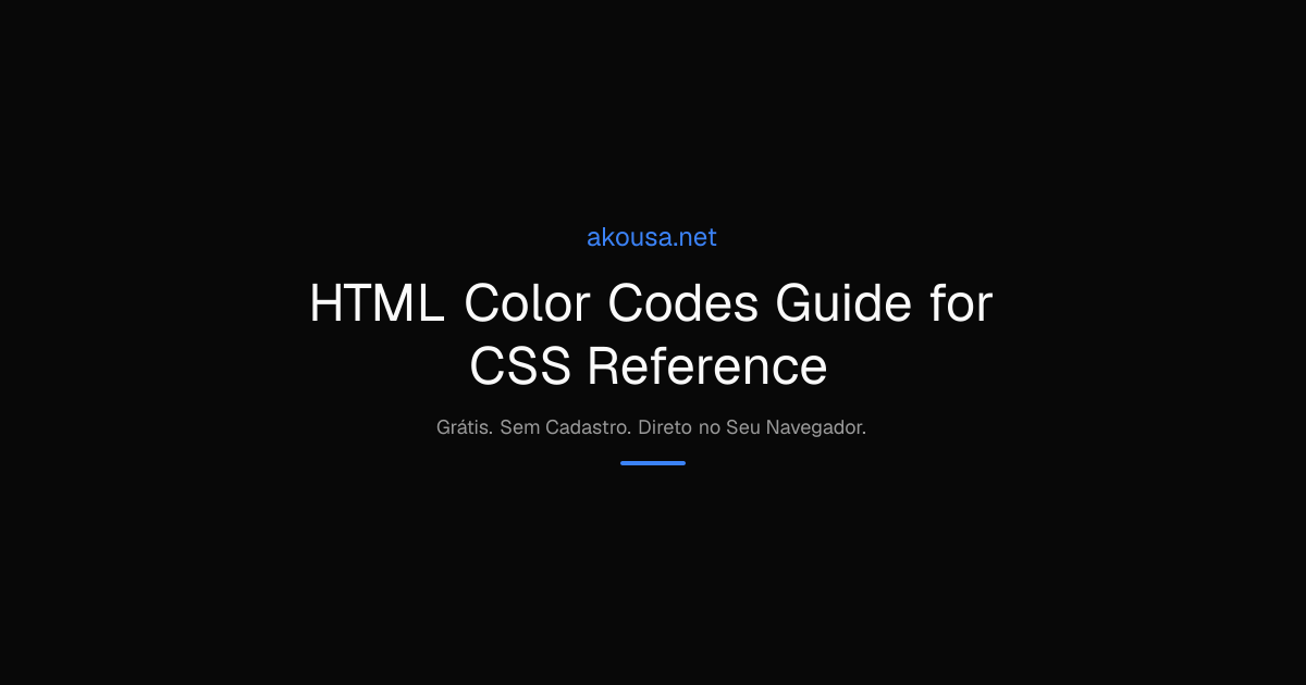 HTML Color Codes Guide for CSS Reference | Akousa