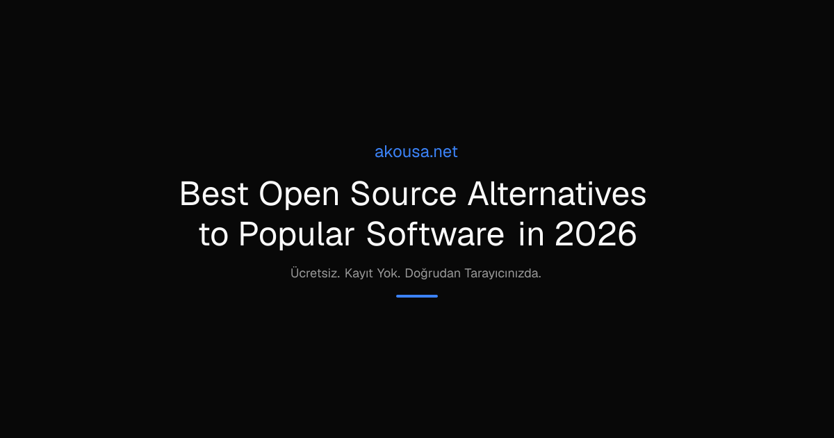 Best Open Source Alternatives to Popular Software in 2026 | Akousa