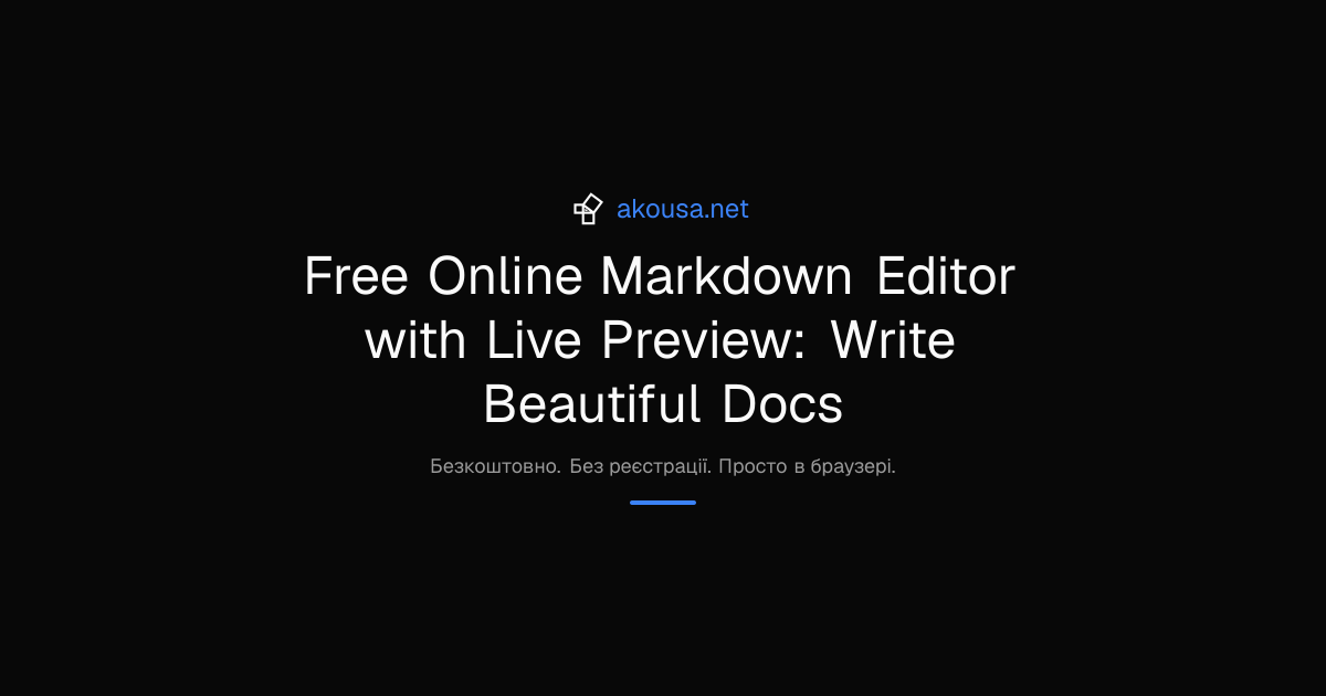 Free Online Markdown Editor with Live Preview: Write Beautiful Docs ...