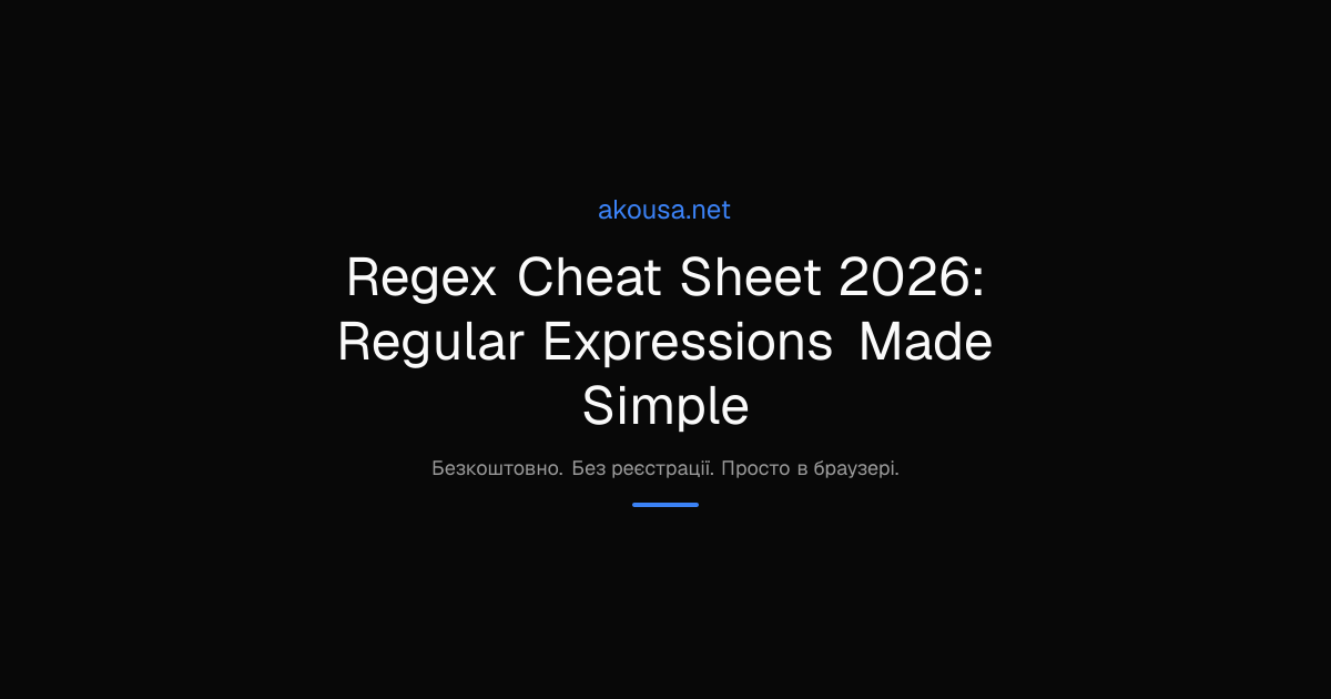 Regex Cheat Sheet 2026: Regular Expressions Made Simple | Akousa